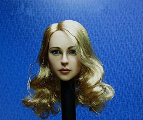 LFWDOCN 1/6 Scale Female Head Sculpt,European Girl Blonde Curls Hair Head Carving for 12 Inch PH TBL JO Action Figure Body (A) von LFWDOCN