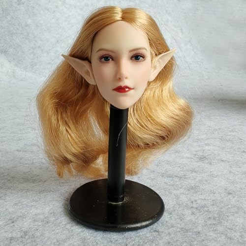 LFWDOCN 1/6 Scale Female Head Sculpt Pale Skin Elf Ears Girl Head Carved for 12inch Action Figure Body Doll von LFWDOCN