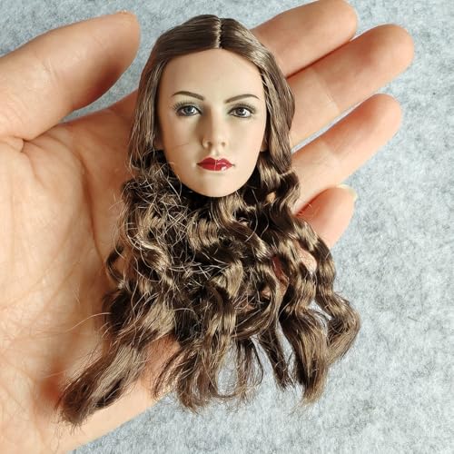 LFWDOCN 1/6 Scale Female Head Sculpt Suntan Skin Brown Hair Girl Head Carved for 12inch Action Figure Body Doll von LFWDOCN