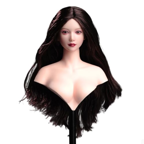 LFWDOCN 1/6 Scale Female Military Head I8-H003 Miniature Figure Eyes Are Movable Beauty Asia Girl Planted Hair Head Carved Model Fit 12 Inch PH TBL JO Action Figures Body (Black Long Hair) von LFWDOCN