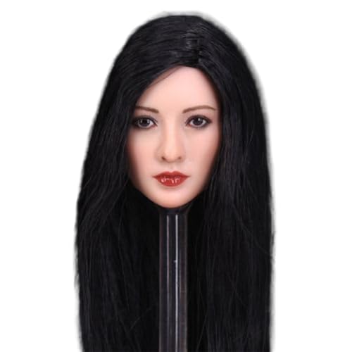 LFWDOCN 1/6 Scale Female Military Head Miniature Figure Collectible Asian Celebrity LIU Yan/Ada Head Carved Model Fit 12 Inch PH TBL JO Action Figures Body (Black Straight Hair) von LFWDOCN