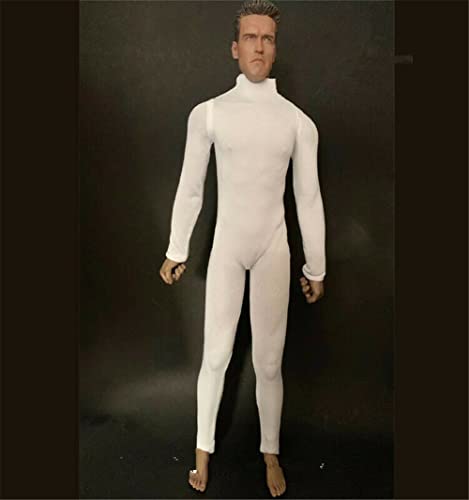 LFWDOCN 1/6 Scale Male Clothes, Men's Stretch Bodysuit Jumpsuit Tights Clothing for 12 Inch Action Figure Body (White Uncover Foot Version) von LFWDOCN