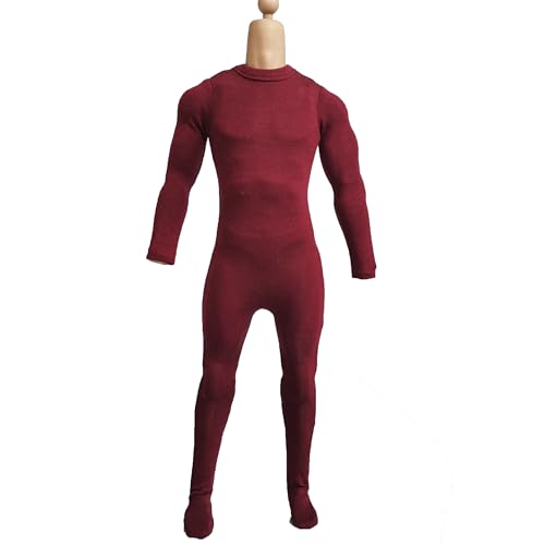 LFWDOCN 1/6 Scale Male Figure Clothes Long Sleeved Bodysuit Undercoat Jumpsuit Cloth for 12'' Action Figure Doll Clothes (Red) von LFWDOCN