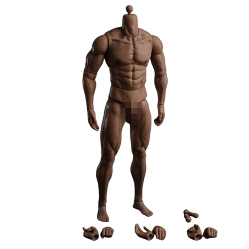 LFWDOCN 1/6 Scale Man Action Figures Body Miniature Figure Collectible Without Head 12 Inch Flexible Man's Models with Replacement Hands Accessories Military Durable Body (Brown AT044) von LFWDOCN