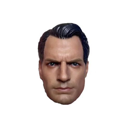 LFWDOCN 1/6 Scale Man Action Figures Head European Valiant Man Tough Guy Head Carved Model for 12 Inch Military Figure Body Collection (Black Eyes) von LFWDOCN