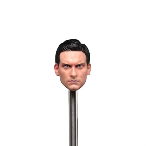 LFWDOCN 1/6 Scale Man Action Figures Head Tobey Maguire PVC Man Star Head Carved Model for 12 Inch Military Figure Body Collection (Black New) von LFWDOCN