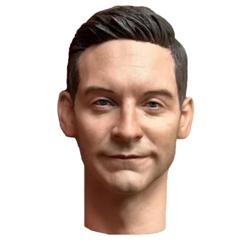 LFWDOCN 1/6 Scale Man Action Figures Head Tobey Maguire PVC Man Star Head Carved Model for 12 Inch Military Figure Body Collection (Black Nince Customized) von LFWDOCN