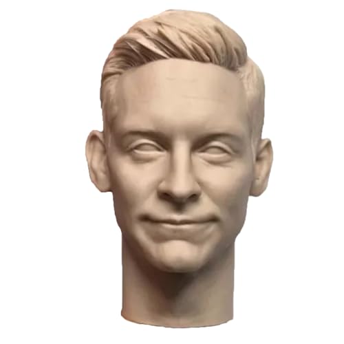 LFWDOCN 1/6 Scale Man Action Figures Head Tobey Maguire PVC Man Star Head Carved Model for 12 Inch Military Figure Body Collection (White Nince Customized) von LFWDOCN