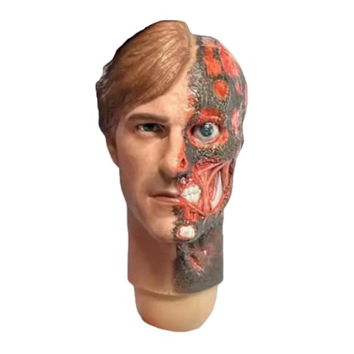 LFWDOCN 1/6 Scale Man Military Head Miniature Figure Collectible Handsome Men Tough Guy a Man with Two Faces Head Carved Model Fit 12 Inch PH TBL JO Action Figures Body (Brown) von LFWDOCN