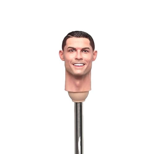 LFWDOCN 1/6 Scale Man Military Head Miniature Figure Collectible Portuguese Football Star Head Carved Model Fit for 12 Inch PH TBL JO Action Figures Body (Black Smile Expression) von LFWDOCN
