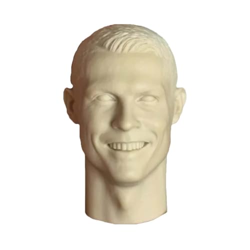 LFWDOCN 1/6 Scale Man Military Head Miniature Figure Collectible Portuguese Football Star Head Carved Model Fit for 12 Inch PH TBL JO Action Figures Body (Unpainted CR7) von LFWDOCN