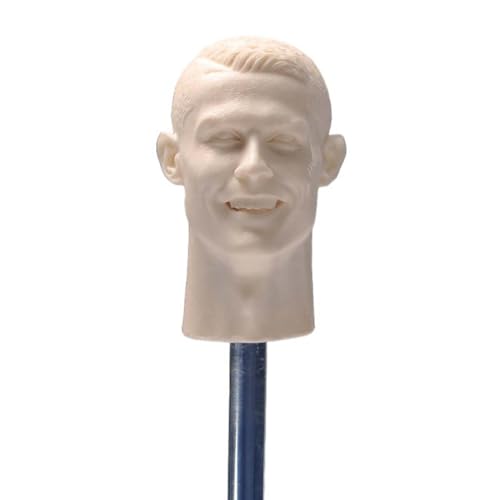LFWDOCN 1/6 Scale Man Military Head Miniature Figure Collectible Portuguese Football Star Head Carved Model Fit for 12 Inch PH TBL JO Action Figures Body (Unpainted Smile Expression) von LFWDOCN