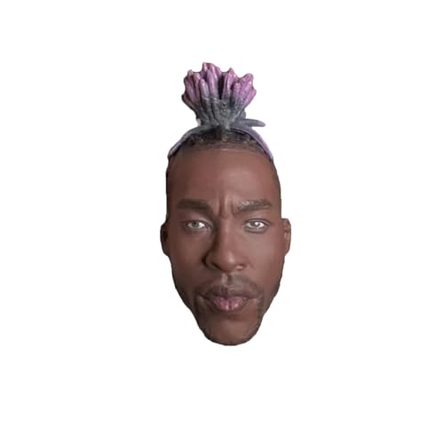 LFWDOCN 1/6 Scale Man Military Head Miniature Figure Collectible Strong Men Tough Guy Basketball Star Dwight Howard Head Carved Model Fit 12 Inch PH TBL JO Action Figures Body (Black) von LFWDOCN