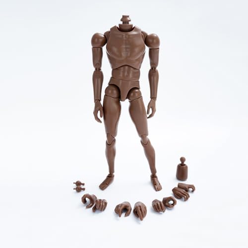 LFWDOCN 1/6 Scale Mann ActionFigurn Body Miniature Figur Collectible Without Kopf 12inch Flexible Man's Models with Replacement Hands Accessories militär Wide Shoulders Body(ZY-B004 Black) von LFWDOCN
