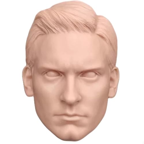 LFWDOCN 1/6 Scale Mann ActionFigurn Kopf Tobey Maguire PVC Mann Star Kopf Carved Model for 12 inch militär Figur Body Collection (Unpainted Calm Expression) von LFWDOCN
