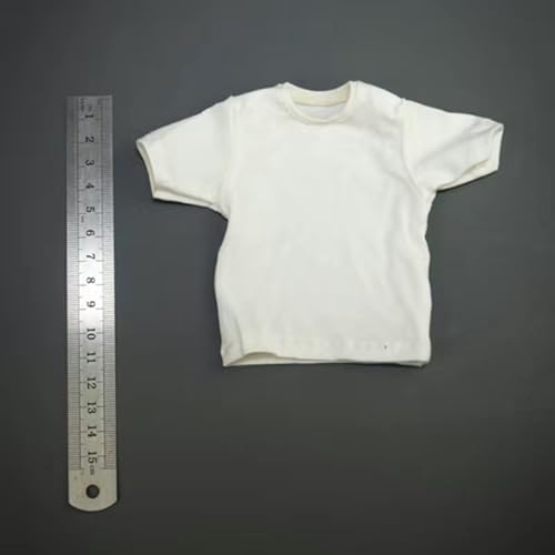 LFWDOCN 1/6 Scale Mann Figur Doll Kleidung T-Shirt,Body Short Sleeves Costume for 12 inch Mann ActionFigurn -White von LFWDOCN