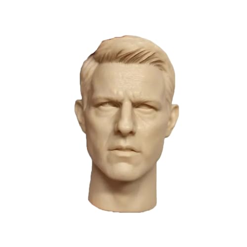 LFWDOCN 1/6 Scale Mann militär Kopf Miniature Figur Collectible Handsome Men Tough Guy Action Man Kopf Carved Model fit 12inch PH TBL JO ActionFigurn Body(Unpainted Young) von LFWDOCN