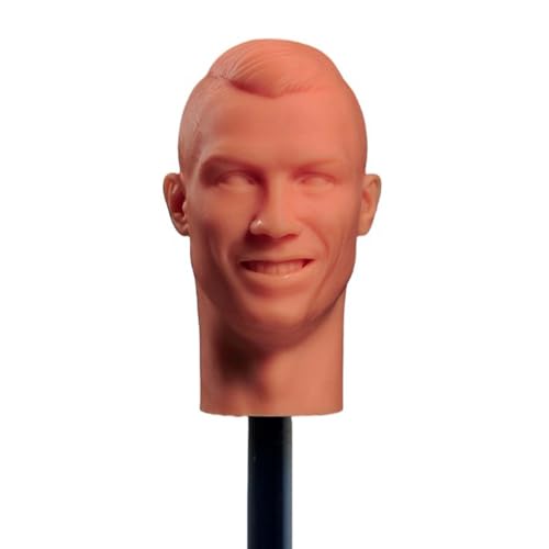 LFWDOCN 1/6 Scale Mann militär Kopf Miniature Figur Collectible Portuguese Football Star Kopf Carved Model fit for 12inch PH TBL JO ActionFigurn Body(Unpainted Toothed Smile) von LFWDOCN