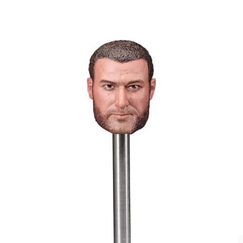 LFWDOCN 1/6 Scale Mann militär Kopf Miniature Figur Strong Men Tough Guy Logan Wolverine Brother Liev Schreiber Kopf Carved Model fit 12inch PH TBL JO ActionFigurn Body(Black Mouth Closed) von LFWDOCN