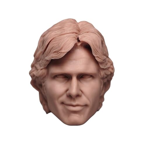 LFWDOCN 1/6 Scale Mann militär Kopf PVC Figur Doll Accessories European Man's Kopf Carved Model for 12inch ActionFigurn Body Collection(Unpainted Smile Expression) von LFWDOCN