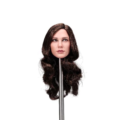 LFWDOCN 1/6 Scale weiblich ActionFigurn Kopf Miniature militär Kopf Model Beauty kopfure Fit for 12 inch militär Body Model Collectible (Brown Curly Hair Transplant) von LFWDOCN