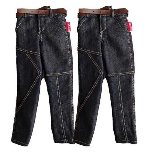 LFWDOCN 2X 1/6 Custom Scale Blue Jeans Pants for 12" Male Action Figure Doll Clothes Toy (2X Blue #2) von LFWDOCN