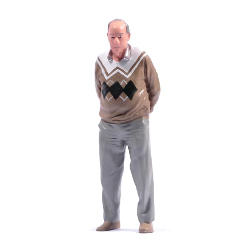 LFWDOCN Miniatures Diorama 1/12 Walking Elderly People Scene Props Figur Dolls Model Big Belly Old Man fit for Car Vehicles Model(Exquisite Painted 1/87 Scale) von LFWDOCN