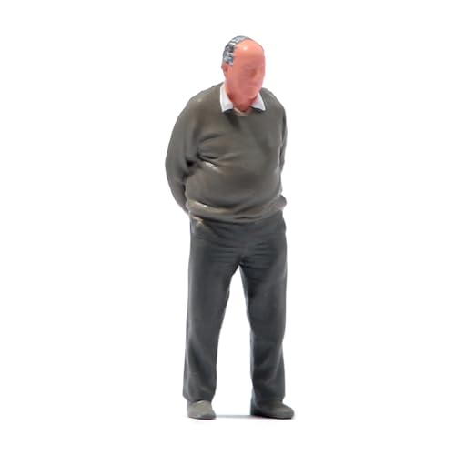 LFWDOCN Miniatures Diorama 1/12 Walking Elderly People Scene Props Figur Dolls Model Big Belly Old Man fit for Car Vehicles Model(Painted 1/87 Scale) von LFWDOCN