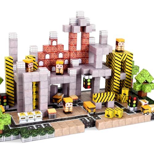 Magnetische Bauklötze, 128 PCS Konstruktionsspielzeug für Kinder ab 3 Jahren, Magnetische Bauklötze Straße Magnet Kacheln Würfel, Weihnachten Geburtstag Geschenke-Engineering Kit für Jungen & Mädchen Magnetische Bauklötze, 128 PCS Konstruktionsspielzeug für Kinder ab 3 Jahren, Magnetische Bauklötze Straße Magnet Kacheln Würfel, Weihnachten Geburtstag Geschenke-Engineering Kit für Jungen & Mädchen von LFZXKJKJ