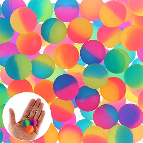 24x Flummi Gummiball Dopsball Neon Bunt Frosted 25mm Mitgebsel von LGImports