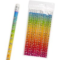 Bleistifte mit Gesicht & Radierer, 12 Stifte mit freundlichen Smileys Bleistifte mit Gesicht & Radierer, 12 Stifte mit freundlichen Smileys von LG-Imports