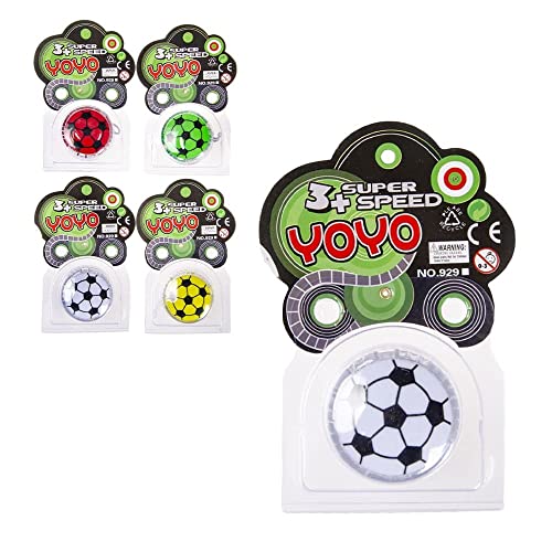 LG Fußball Yoyo - ca. 5,5 cm, Kunststoff, für Kinder, gemischt in 4 verschiedenen Farben von LG-Imports