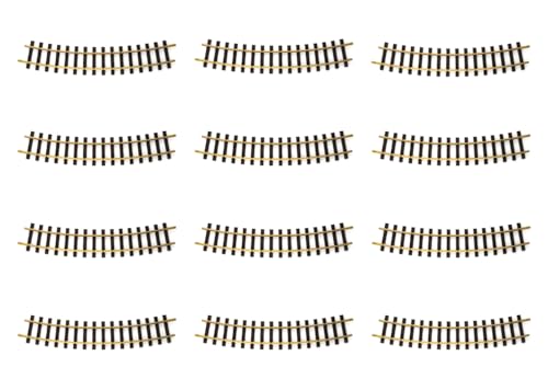 LGB – gebogenes Gleis R3 – 22,5° - L16000, gebogenes Gleiselement, 12 Stück Gleiserweiterung für Gartenbahn, Gleismaterial, Zubehör, Spur G, Maßstab 1:22,5 von LGB
