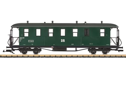 LGB – 36371 DR Personenwagen Bauart KD – detailgetreuer Altbauwagen der DR – Türen zum Öffnen – komplette Inneneinrichtung – flaschengrün – Metallradsätze – ab 15 Jahren – Spur G von LGB
