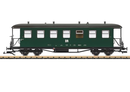 LGB 36372 DR Personenwagen Bauart KB – Reko-Wagen 2. Klasse, Spur G, mit Metallradsätzen, Türen zum Öffnen, Epoche IV, für Gartenbahn, detailgetreu & originalbeschriftet von LGB