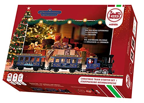 LGB 70305 Weihnachtszug Einsteiger Weihnachts-Startpackung, Modelleisenbahn Startset für eine allwettertaugliche Gartenbahn, Spur G von LGB