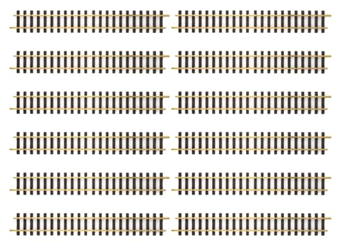 LGB – gerades Gleis 10600 –, gerades langes Gleiselement 600 mm, Gleiserweiterung für Gartenbahn, Gleismaterial 12 Stück, Zubehör, Spur G, Maßstab 1:22,5 von LGB