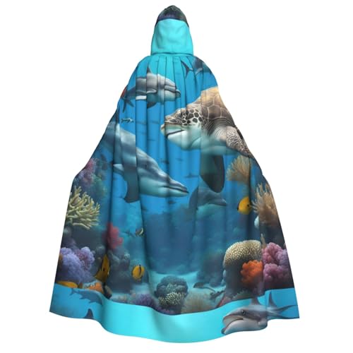 LGHDFYO Dolphins Shark Coral Reef Halloween Unisex Kapuzenumhang Leichte Erwachsene Cosplay Oberbekleidung LGHDFYO Dolphins Shark Coral Reef Halloween Unisex Kapuzenumhang Leichte Erwachsene Cosplay Oberbekleidung von LGHDFYO