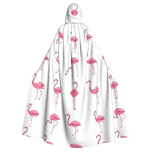 LGHDFYO Flamingos auf weißem Halloween-Kapuzenumhang, Unisex, leichte Cosplay-Oberbekleidung für Erwachsene LGHDFYO Flamingos auf weißem Halloween-Kapuzenumhang, Unisex, leichte Cosplay-Oberbekleidung für Erwachsene von LGHDFYO