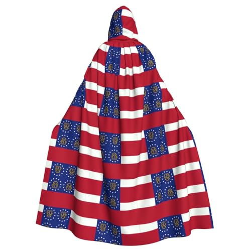 LGHDFYO Georgia State Flag Erwachsene Unisex Kapuzenumhang, Mittelalter-Kostüm mit angenähter Kapuze LGHDFYO Georgia State Flag Erwachsene Unisex Kapuzenumhang, Mittelalter-Kostüm mit angenähter Kapuze von LGHDFYO