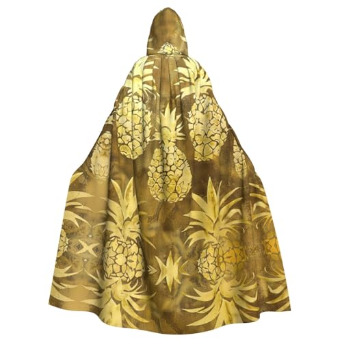 LGHDFYO Goldfarbener Ananas-Hintergrund, Unisex, Kapuzenumhang, Mittelalter-Kostüm mit angenähter Kapuze LGHDFYO Goldfarbener Ananas-Hintergrund, Unisex, Kapuzenumhang, Mittelalter-Kostüm mit angenähter Kapuze von LGHDFYO