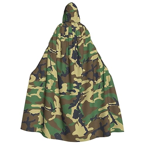 LGHDFYO Grüner Militär-Camouflage-Umhang für Halloween, Unisex, mit Kapuze, leichte Cosplay-Oberbekleidung für Erwachsene LGHDFYO Grüner Militär-Camouflage-Umhang für Halloween, Unisex, mit Kapuze, leichte Cosplay-Oberbekleidung für Erwachsene von LGHDFYO