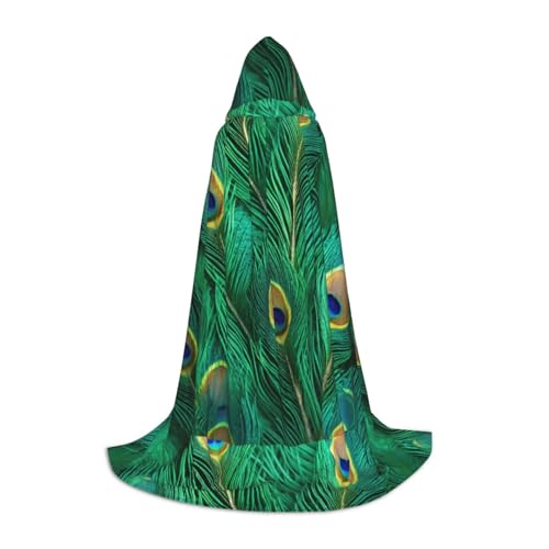 LGHDFYO Grüner Pfauenfeder-Halloween-Umhang, Kapuzenumhang, Cosplay-Kostüm, Unisex, Robecloak für Halloween, Karneval, Party LGHDFYO Grüner Pfauenfeder-Halloween-Umhang, Kapuzenumhang, Cosplay-Kostüm, Unisex, Robecloak für Halloween, Karneval, Party von LGHDFYO
