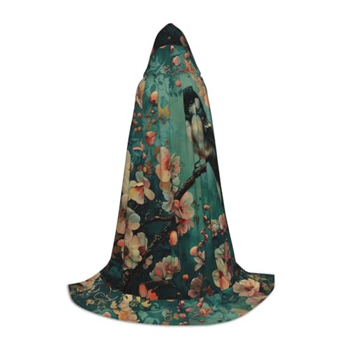 LGHDFYO Halloween-Umhang mit Blumen- und Vogelkunst, Kapuzenumhang, Cosplay-Kostüm, Unisex, Robecloak für Halloween, Karneval, Party LGHDFYO Halloween-Umhang mit Blumen- und Vogelkunst, Kapuzenumhang, Cosplay-Kostüm, Unisex, Robecloak für Halloween, Karneval, Party von LGHDFYO