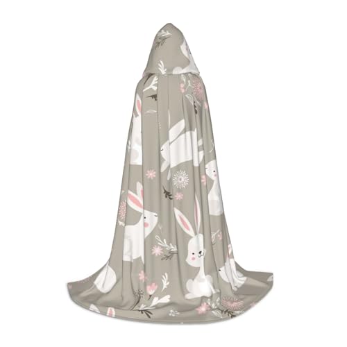 LGHDFYO Halloween-Umhang mit Osterhasen-Blumenmuster, Kapuzenumhang, Cosplay-Kostüm, Unisex, Robecloak für Halloween, Karneval, Party LGHDFYO Halloween-Umhang mit Osterhasen-Blumenmuster, Kapuzenumhang, Cosplay-Kostüm, Unisex, Robecloak für Halloween, Karneval, Party von LGHDFYO