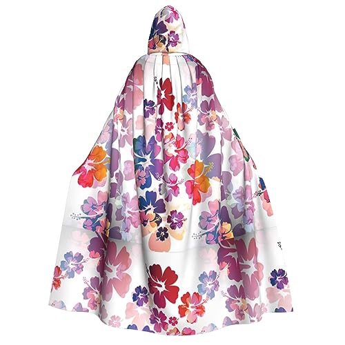 LGHDFYO Hawaiianischer Blumendruck, Halloween, Unisex, Kapuzenumhang, leichte Cosplay-Oberbekleidung für Erwachsene LGHDFYO Hawaiianischer Blumendruck, Halloween, Unisex, Kapuzenumhang, leichte Cosplay-Oberbekleidung für Erwachsene von LGHDFYO