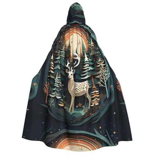 LGHDFYO Kapuzenumhang mit Weihnachts-Hirsch-Motiv, Unisex, leicht, Erwachsene, Cosplay-Oberbekleidung LGHDFYO Kapuzenumhang mit Weihnachts-Hirsch-Motiv, Unisex, leicht, Erwachsene, Cosplay-Oberbekleidung von LGHDFYO