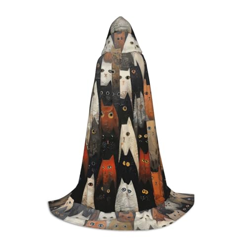 LGHDFYO Katzen-Halloween-Umhang, Kapuzenumhang, Cosplay-Kostüm, Unisex, Robecloak für Halloween, Karneval, Party LGHDFYO Katzen-Halloween-Umhang, Kapuzenumhang, Cosplay-Kostüm, Unisex, Robecloak für Halloween, Karneval, Party von LGHDFYO