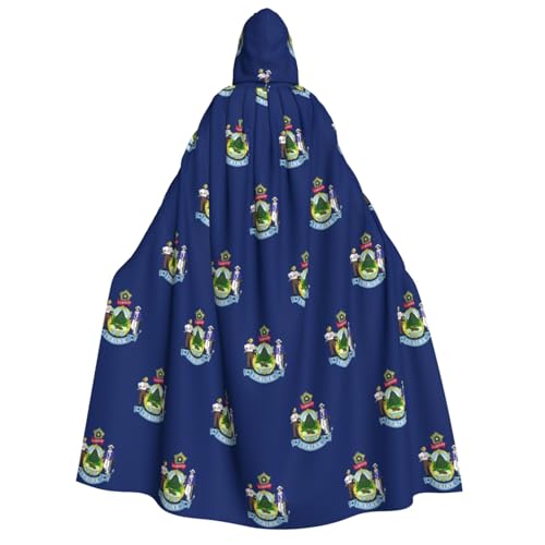 LGHDFYO Maine State Flag Halloween Unisex Kapuzenumhang - Leichte Erwachsenen-Cosplay-Oberbekleidung LGHDFYO Maine State Flag Halloween Unisex Kapuzenumhang - Leichte Erwachsenen-Cosplay-Oberbekleidung von LGHDFYO
