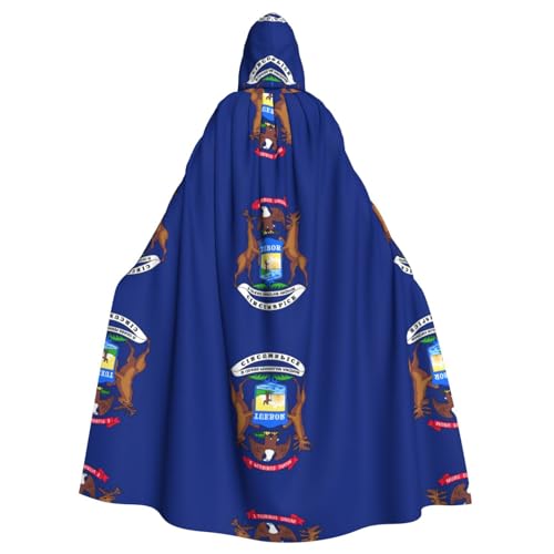 LGHDFYO Michigan State Flag Kapuzenumhang für Erwachsene, Unisex, Mittelalter-Kostüm mit angenähter Kapuze LGHDFYO Michigan State Flag Kapuzenumhang für Erwachsene, Unisex, Mittelalter-Kostüm mit angenähter Kapuze von LGHDFYO